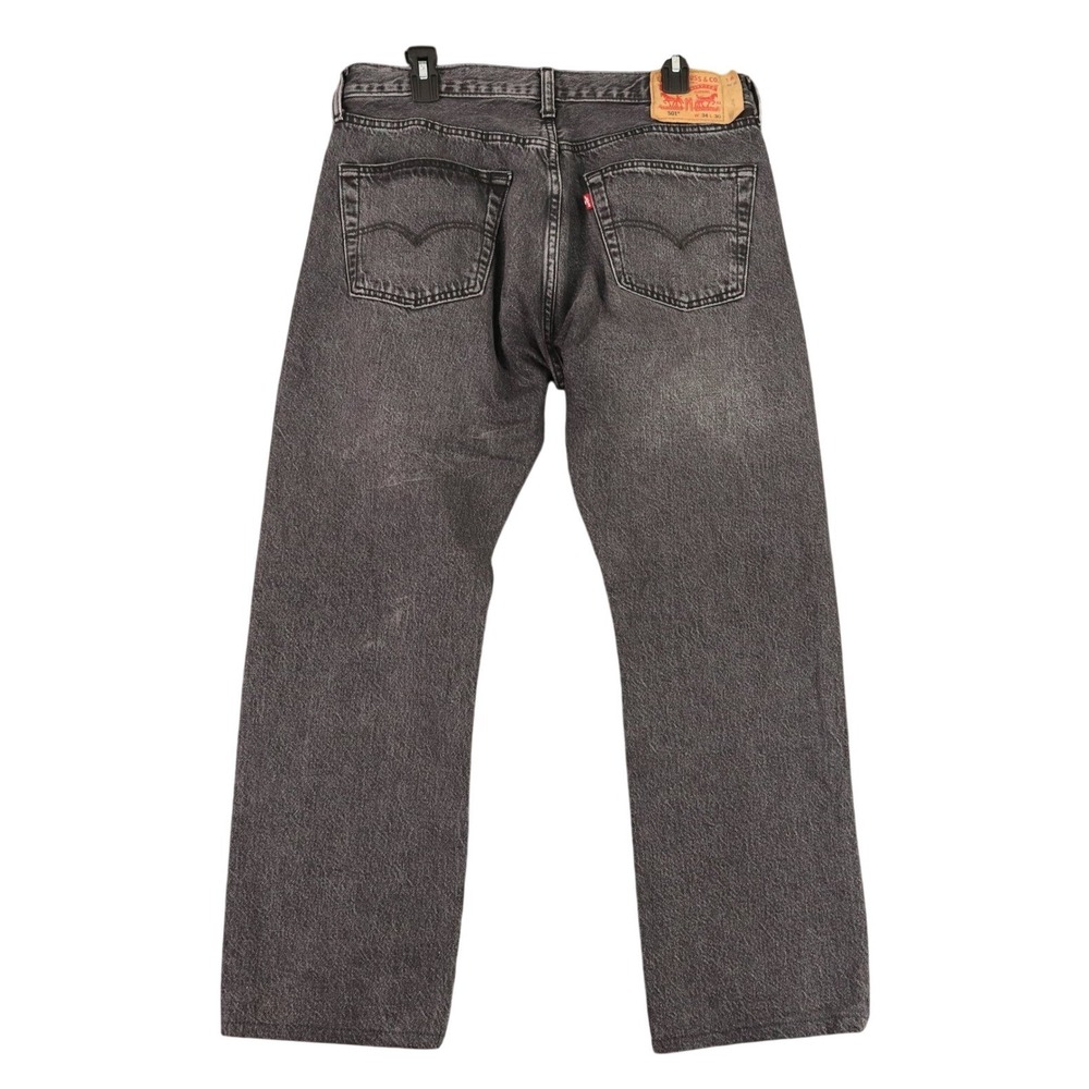 Levi's 501 Original Fit Jeans Mens 34x26 Charcoal Gray Button Fly Casual Wear